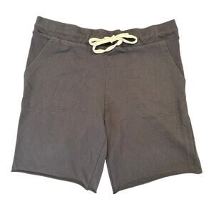 Alternative Sweat Shorts Raw Hem Drawstring Lounge, Black, Women’s 2X